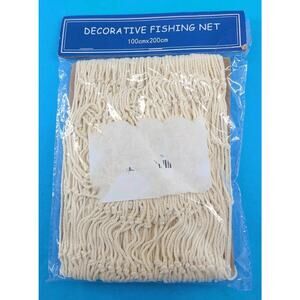NEW Decorative Fishing Net 100x200cm Nautical Beach Party Wall Decor BeigeCotton